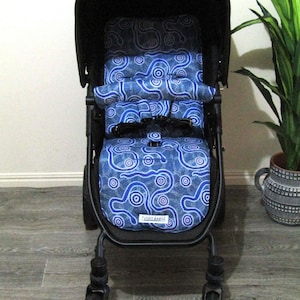Pram/stroller seat liner-Indigenous art,Snake dreaming-Australian made
