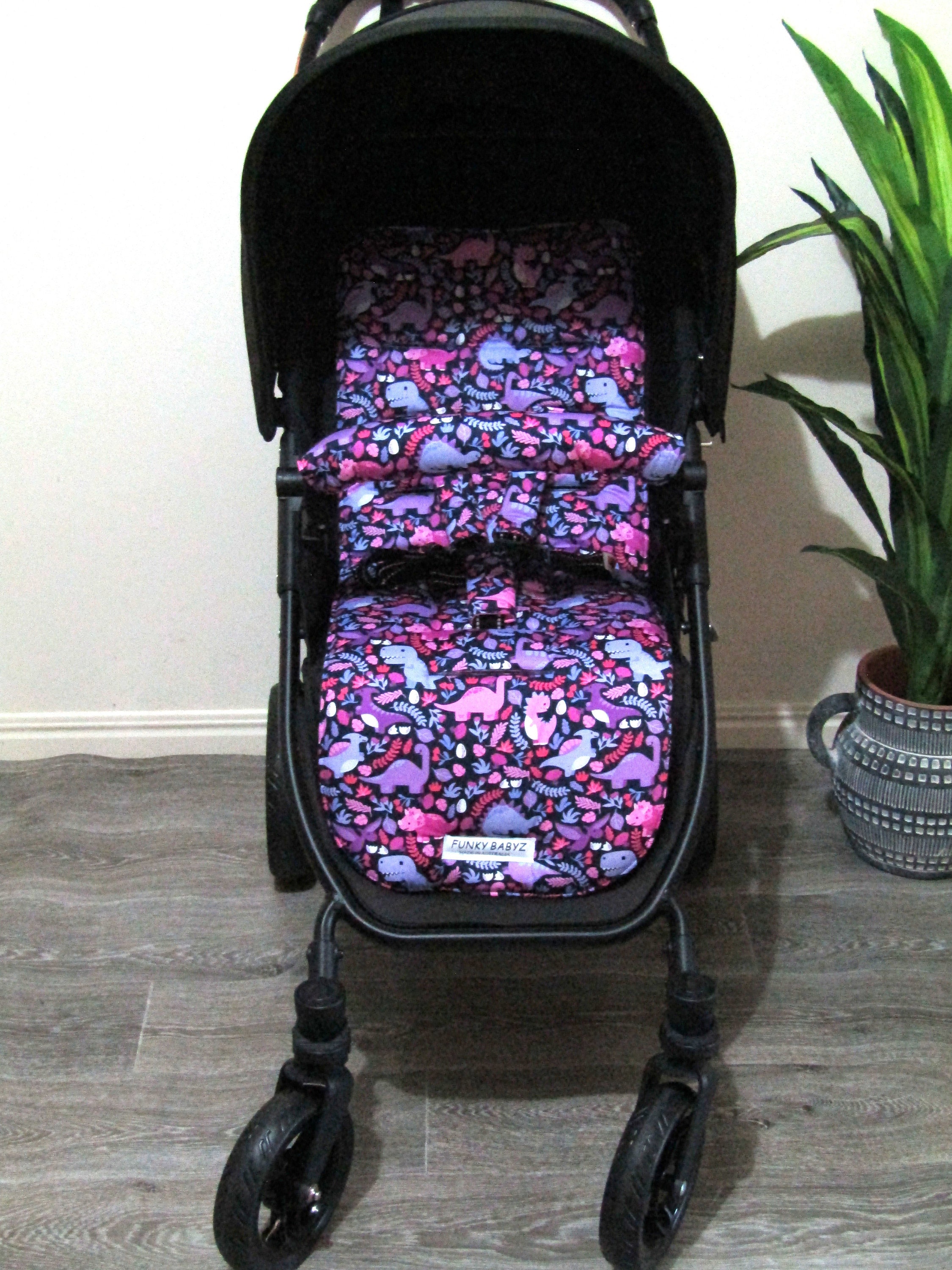 Pram stroller Seat Liner purple Dinosaurs australian Made Etsy