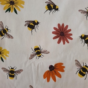 Pram/stroller seat liner-Busy bees,flowers-Australian made