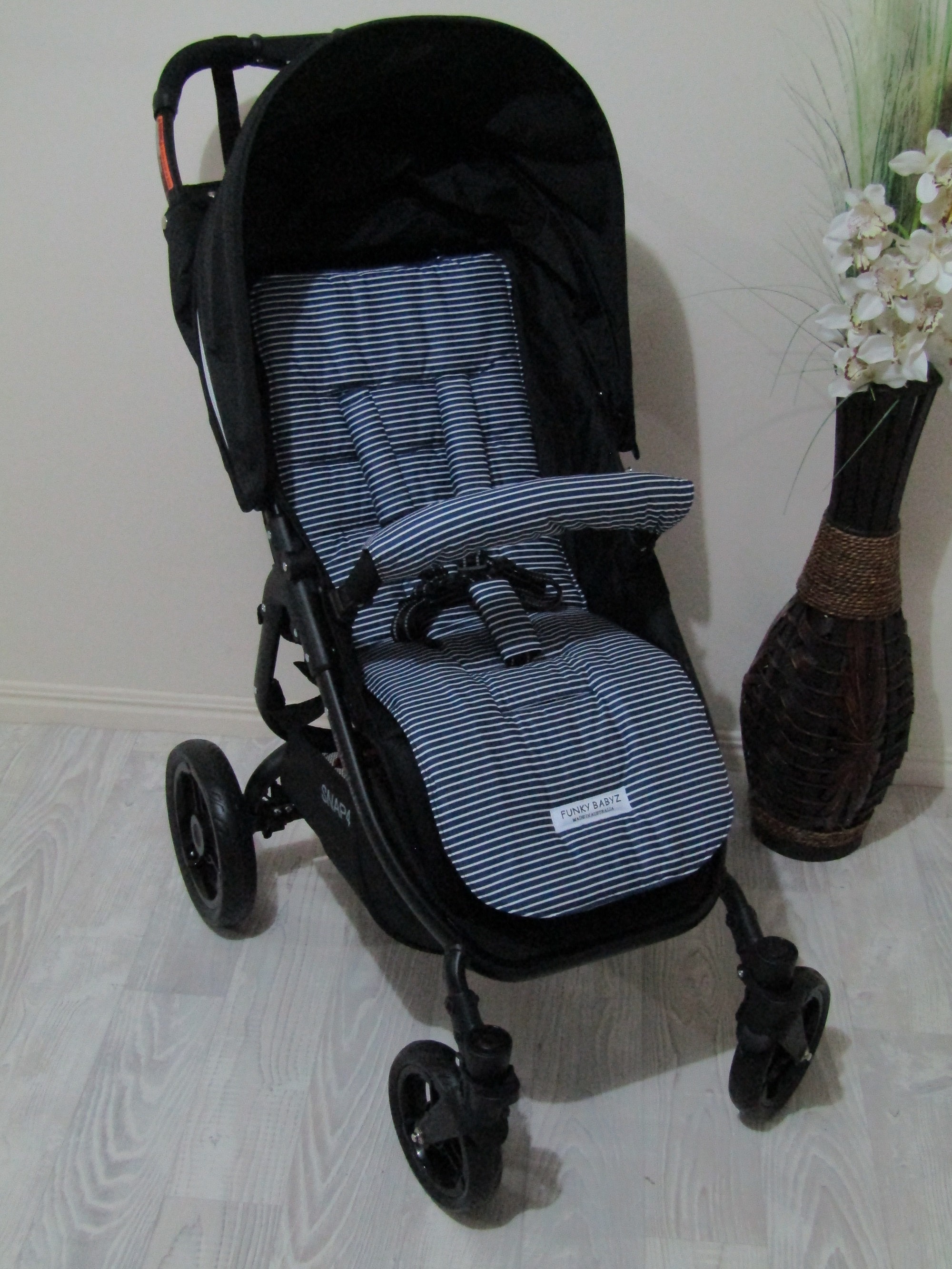 Pram Liner Setuniversal-navy Bluewhite Stripes-funky