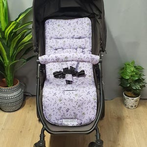 Pram/stroller seat liner-Lavender flower fields-Funky babyz,Australian made