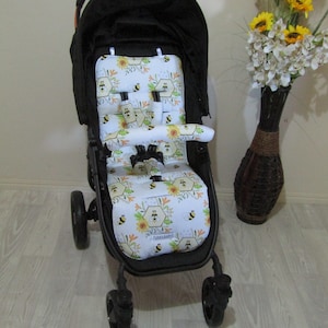 Pram liner set,universal-Bumble bee garden-Funky babyz,Australian made