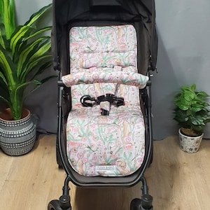 Pram/stroller seat liner-Pretty in pink Australian animals-Funky babyz,Australian made