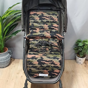 Pram/stroller seat liner--Camouflage,green-Australian made