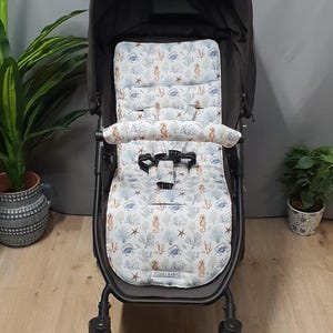 Kinderwagen-Sitzauflage -Unterwasser-Seepferdchenwelt-australische Herstellung