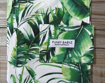 Nappy wallet,clutch-Palm leaves-Funky babyz,Australian made**SALE**