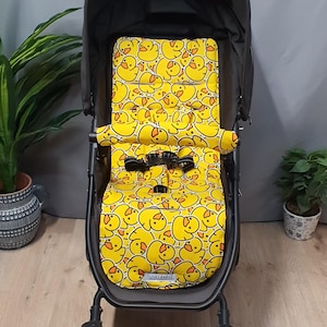 Forro para assento de carrinho de bebê - Patos de borracha - Fabricado na Austrália