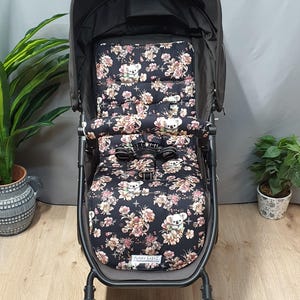 Pram/stroller seat liner-Cute koala floral-Australian made