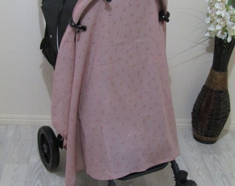 Cheesecloth pram sunshade covers-Dusty pink-Australian made