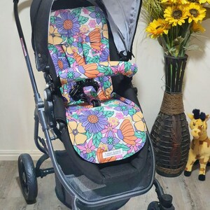 Pram/stroller seat liner-Vintage floral-Australian made