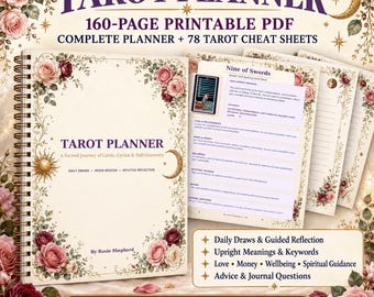 Tarot Planner PDF, Tarot Journal digital pdf