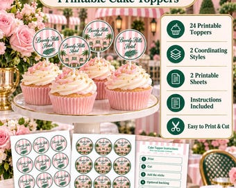 Beverly Hills Hotel Cupcake Toppers