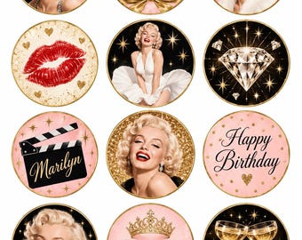 Marilyn Monroe Cupcake toppers