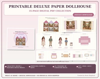 Deluxe Paper Doll House Family Furniture, Build Your Own Doll House