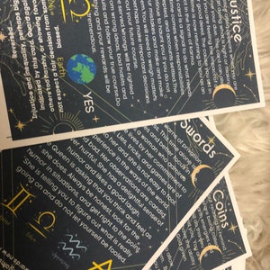 Cartas de tarô fáceis para aprender, Tarô de aprendizagem fácil, impressão digital de cartas de tarô