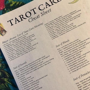 Tarot Spickzettel, schnelle Tarot Anleitung