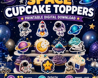 Astronaut Party  Cake Toppers