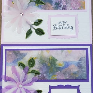 Cartes d'anniversaire faites main - estrades en vélin sur aquarelle
