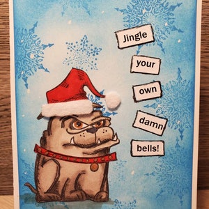 Tarjeta de Navidad hecha a mano "Crazy Dog"