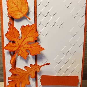 Carte masculine faite main - Carte feuilles d'automne en relief - Stampin Up