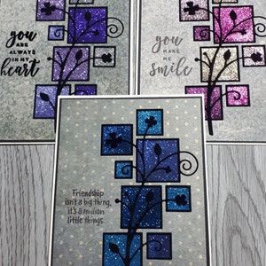 Handgemachte Glitter Inlay Verschiedene Sentiment Karten