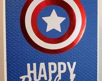 Handgjort Captain America-födelsedagskort