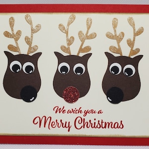 Handgemaakte rendieren kerstkaart