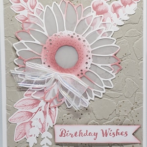 Carte d'anniversaire tournesol faite main