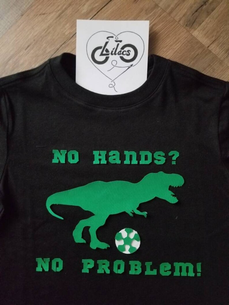 Toddler And Youth Sizes T-Rex Soccer Cotton Applique T-Shirt