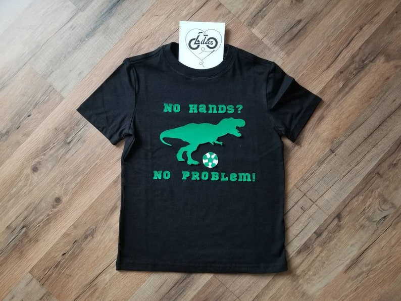 Toddler And Youth Sizes T-Rex Soccer Cotton Applique T-Shirt