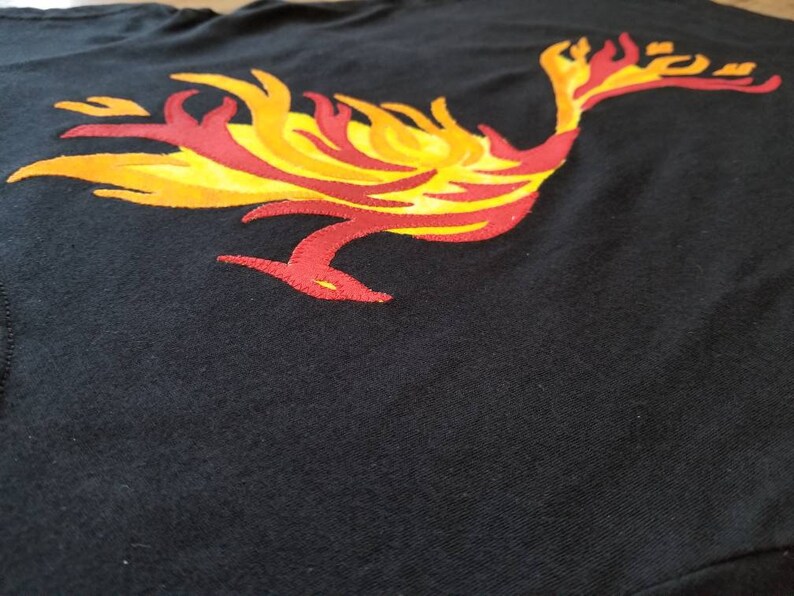 Fabric Phoenix Applique T Shirt Etsy