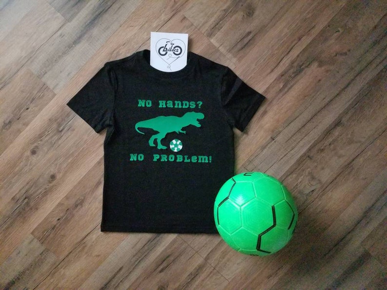 Toddler And Youth Sizes T-Rex Soccer Cotton Applique T-Shirt