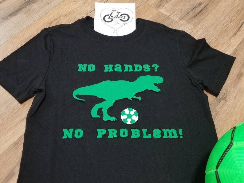 Toddler And Youth Sizes T-Rex Soccer Cotton Applique T-Shirt