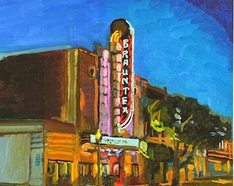 Brauntex Theater Art Print: New Braunfels Texas, Neon Art Deco