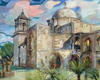 Mission San Jose Art Print: San Antonio Texas, Limited Edition Giclee