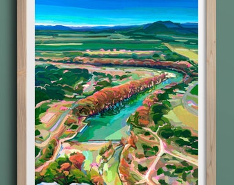 Frio River Art Print | Texas River Art | Garner Texas State Park | Austin Texas Gift | Sage Green Wall Art | Signed Archival Art Print