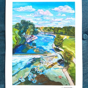 Texas River Art Print Comal River Tubing New Braunfels Print Austin Art Gift River Vacation Print Signed Art Texas Hill Country image 1