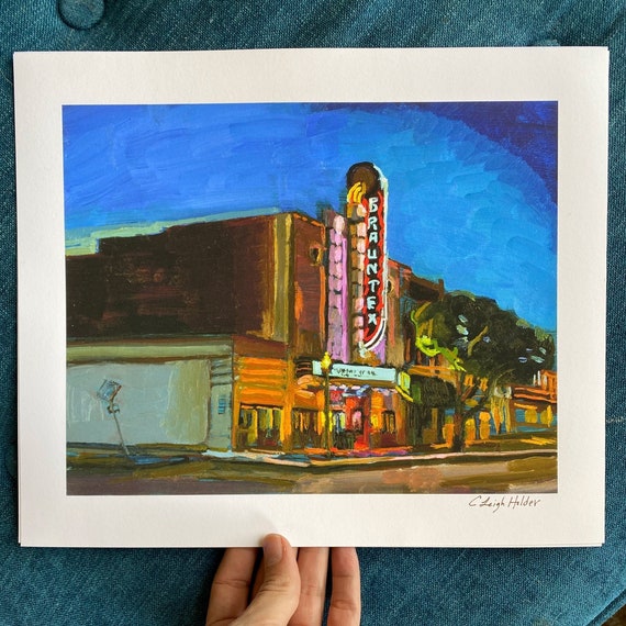 New Braunfels Texas Art Print of Oil Painting of Art Deco Etsy