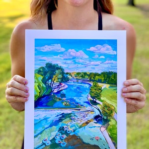 Texas River Art Print Comal River Tubing New Braunfels Print Austin Art Gift River Vacation Print Signed Art Texas Hill Country image 4