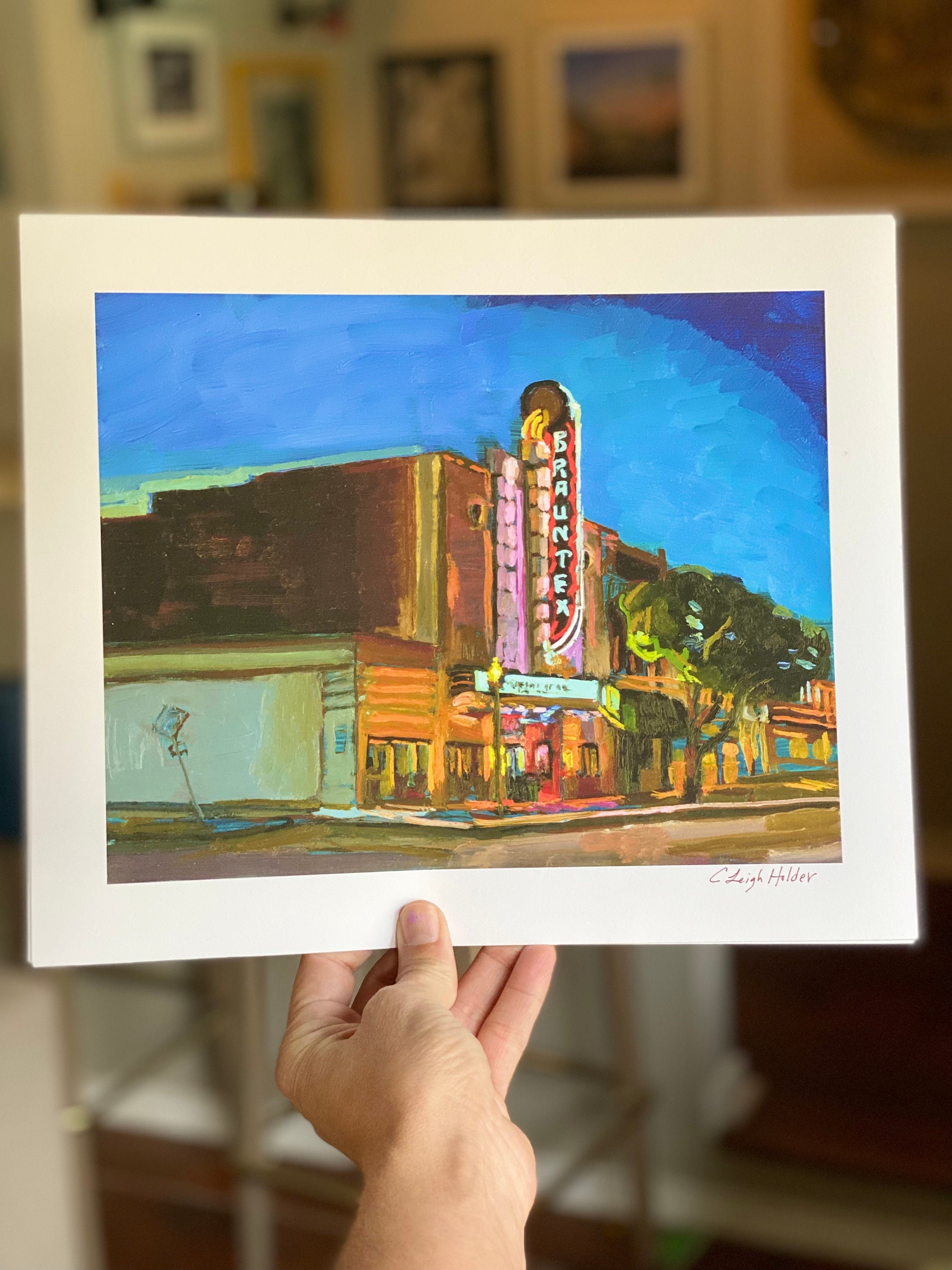 New Braunfels Texas Art Print of Oil Painting of Art Deco Etsy