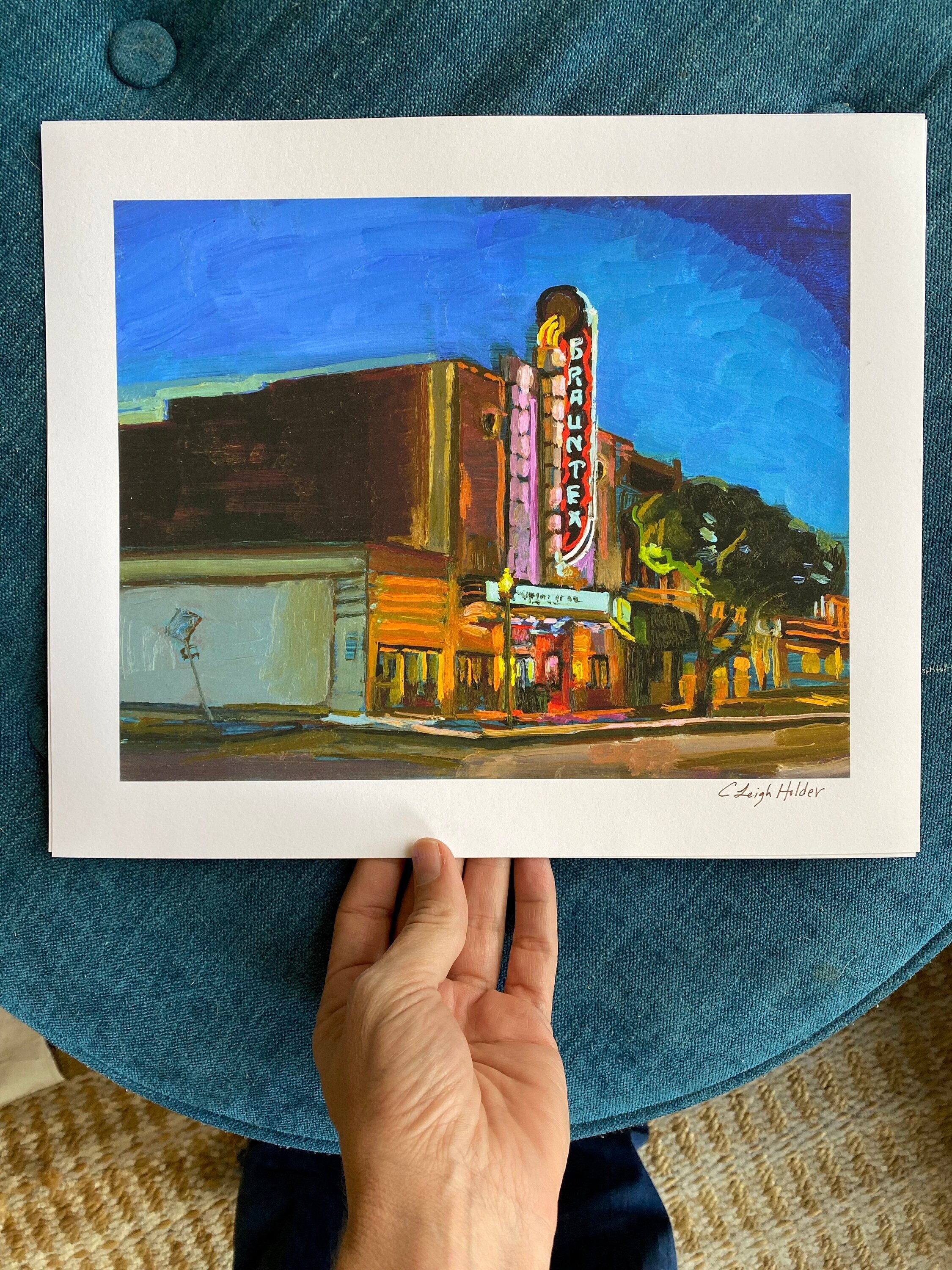 New Braunfels Texas Art Print of Oil Painting of Art Deco Etsy