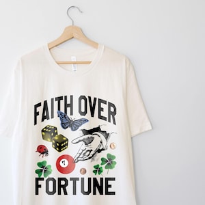 Faith Over Fortune Shirt, Vintage Tees, St. Patricks Day, Lucky Shirt, Christian T-shirt, Vintage Sweatshirts, Trendy Tees