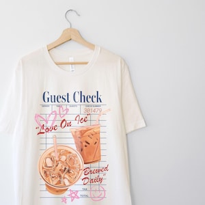 Iced Coffee Lover Shirt | Guest Check Shirt | Coffee T-shirt | Oversized Shirts | Coffee Lovers