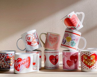 Vintage Valentine's Day Coffee Mugs You Pick | Coffee Mug | Retro Kitchen | Gifts for Her | Love | Hearts | Decor | V-Day