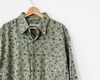 90s Vintage Summa Silk Button Down Shirt