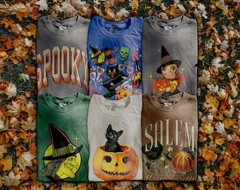 Retro Halloween T-shirts | Comfort Colors Shirt | Oversized Shirts | Vintage Style T-shirts | Spooky Season | Vintage Halloween