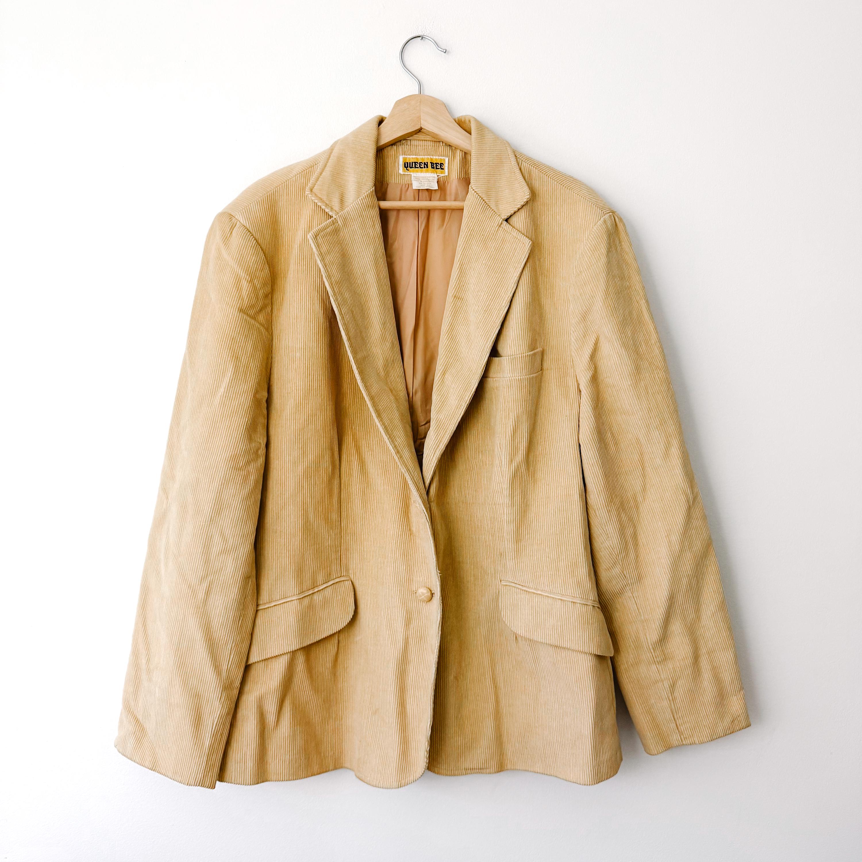 90's «Coat hanger » vintage デザイナーズ 90s Vintage Blonde Corduroy Coat Jacket - Etsy