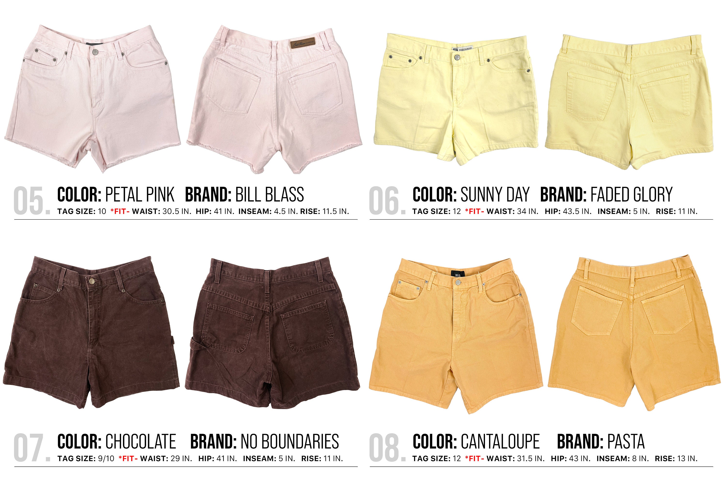 Vintage Colorful Denim Shorts | 80s 90s Shorts | All Sizes