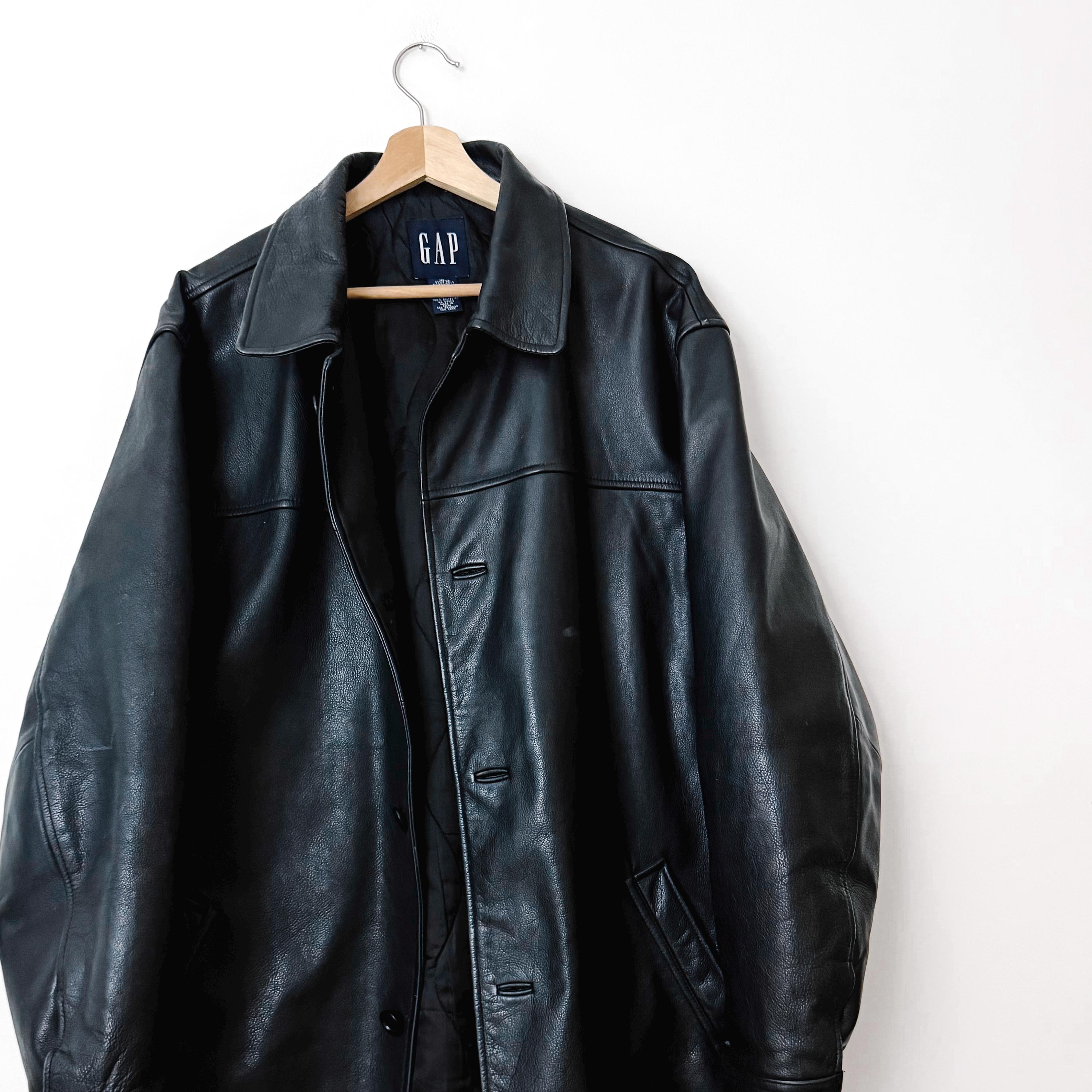 Gap Leather Jacket - Etsy