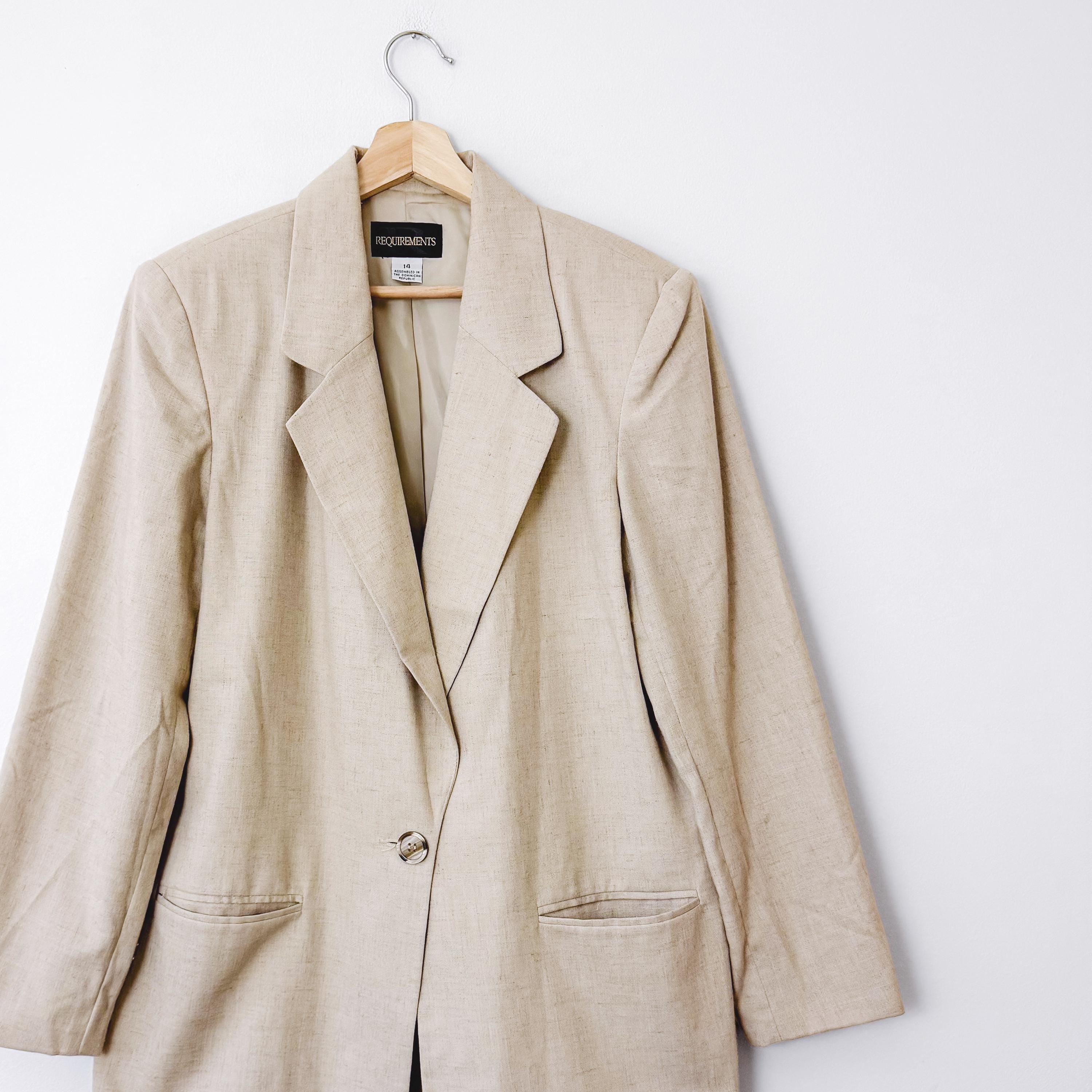 1980s Linen Blazer - Etsy